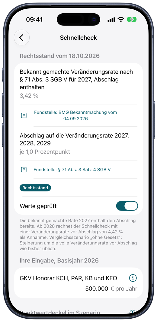 Schnellcheck zum Punktwertdeckel mit Fundstellen