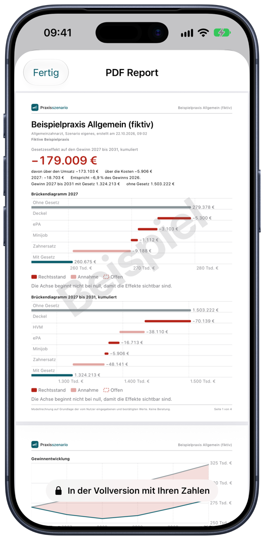 Vorschau des PDF Reports